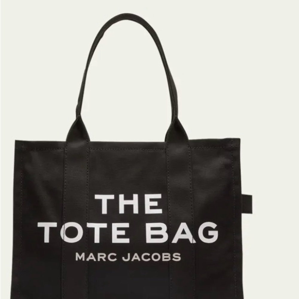 Marc Jacobs Black Tote Bag with White Text